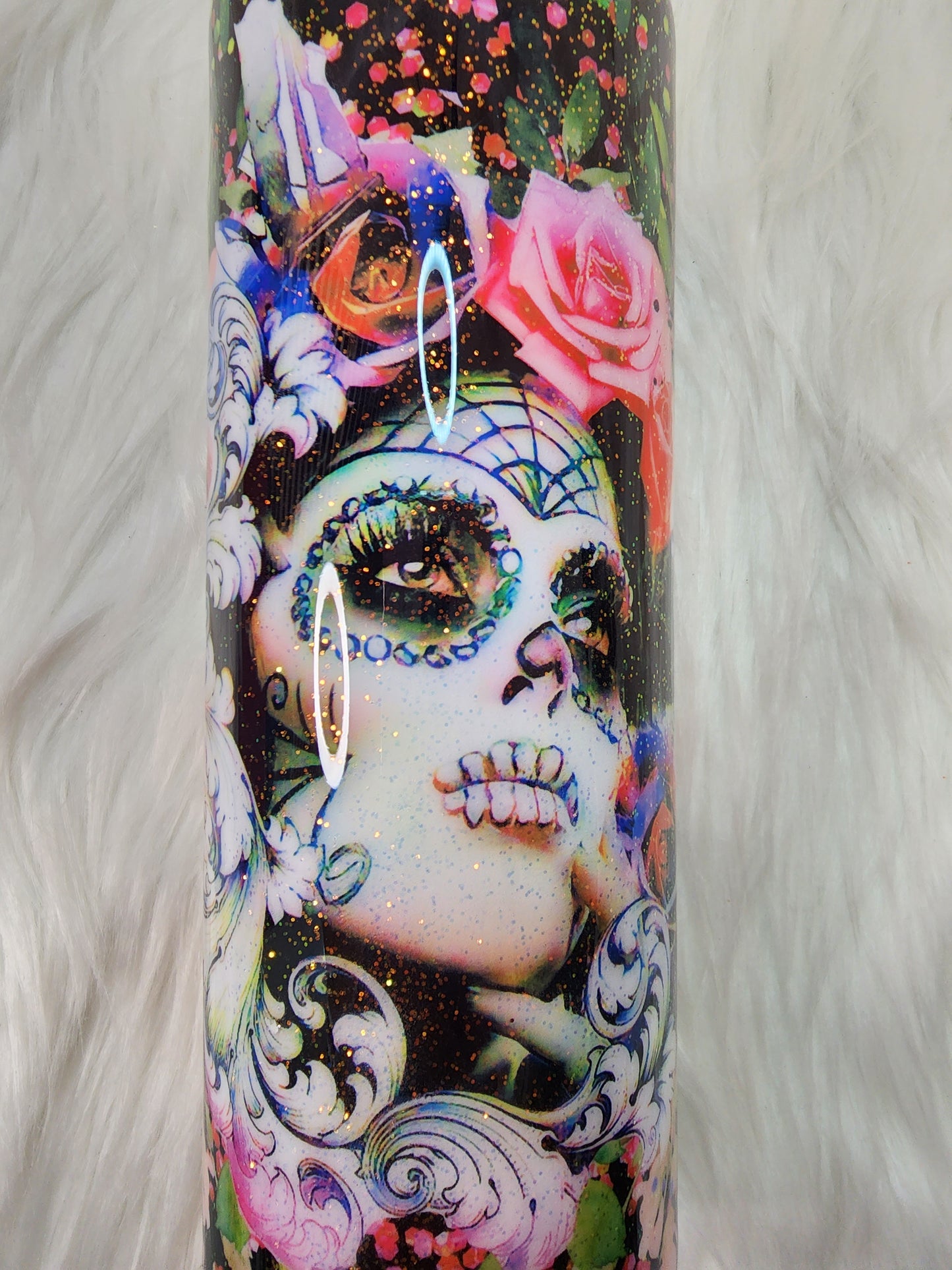 Glitter Catrina Dia De Los Muertos 20oz Tumbler