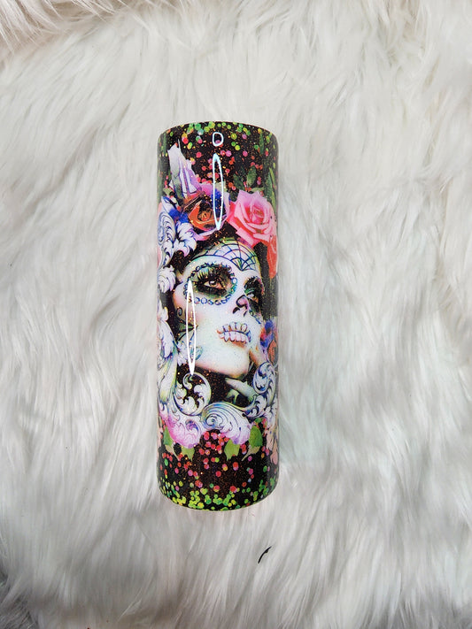 Glitter Catrina Dia De Los Muertos 20oz Tumbler